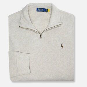 Polo Ralph Lauren Quarter Zip Pullover Tan Heathered Oatmeal XXL